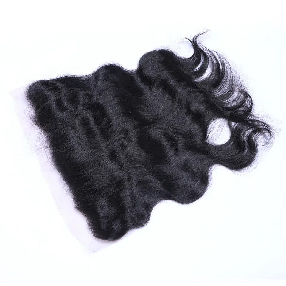 Black wavy hair extensions on a white background